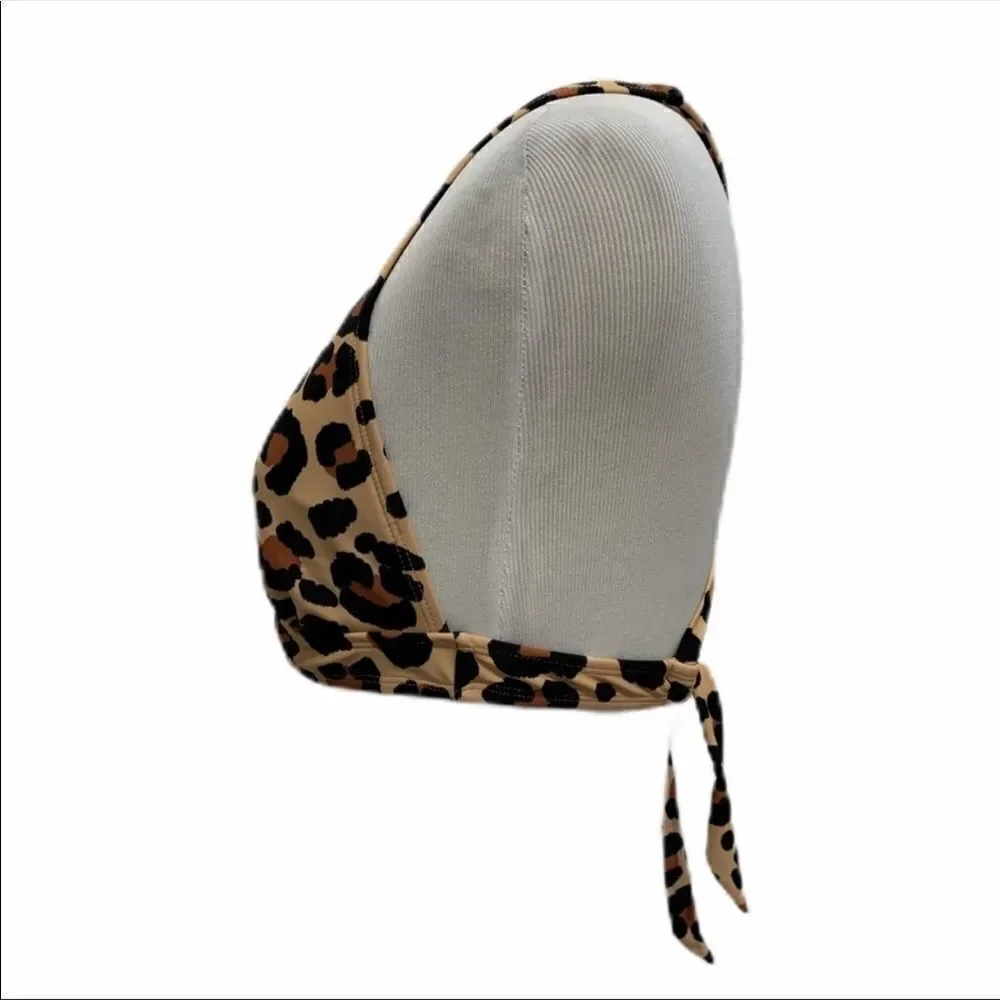 Xhilaration Leopard Tie Back Triangle Bikini Top - Picture 5 of 8